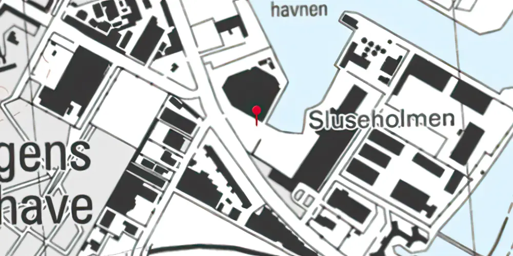 Historisk kort over Sluseholmen Metrostation