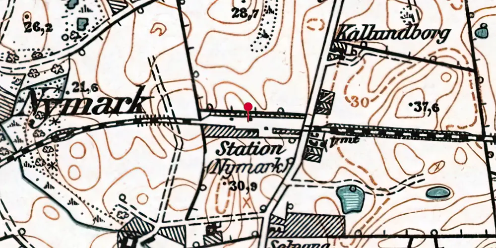 Historisk kort over Nymark Station Historisk kort over Nymark Station