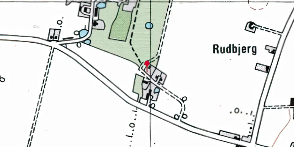 Historisk kort over Rudbjerggård Trinbræt