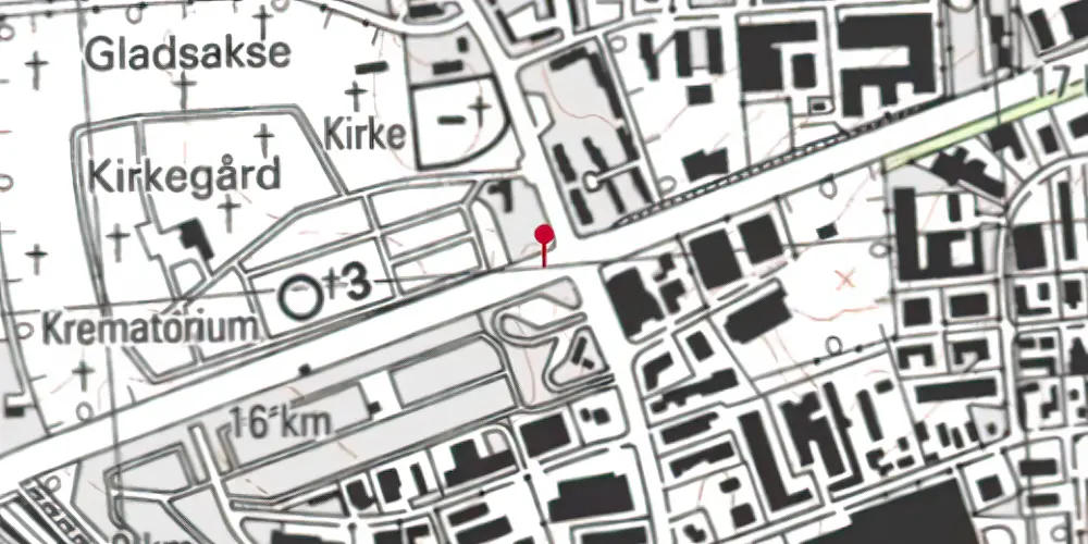 Historisk kort over Gladsaxe Trafikplads Letbanestation