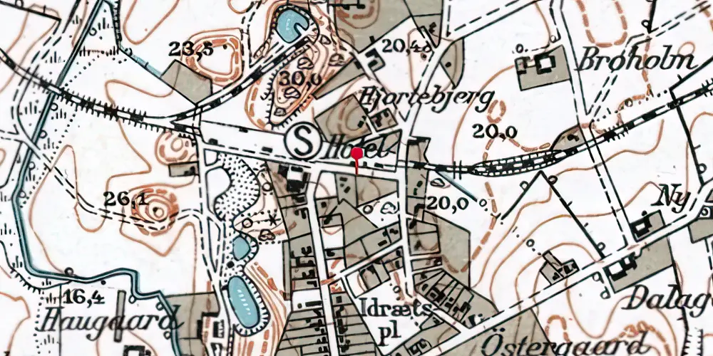 Historisk kort over Harndrup Station