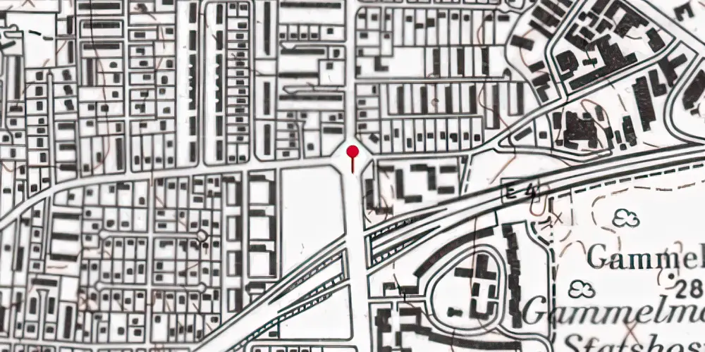 Historisk kort over Gammelmosevej Letbanestation Historisk kort over Gammelmosevej Letbanestation