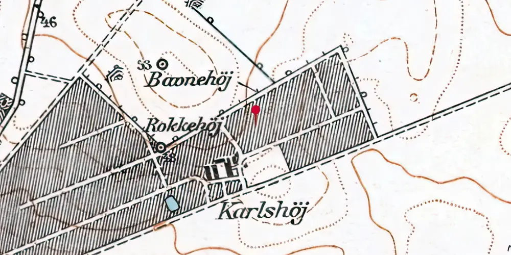 Historisk kort over Akademivej DTU Letbanestation Historisk kort over Akademivej DTU Letbanestation