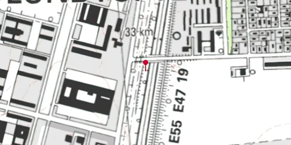 Historisk kort over Rævehøjvej Letbanestation