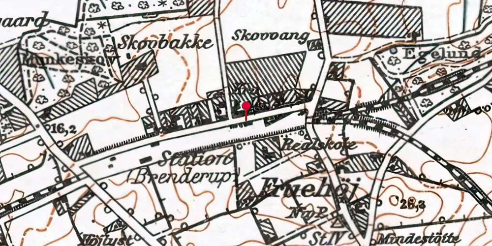 Historisk kort over Brenderup Station