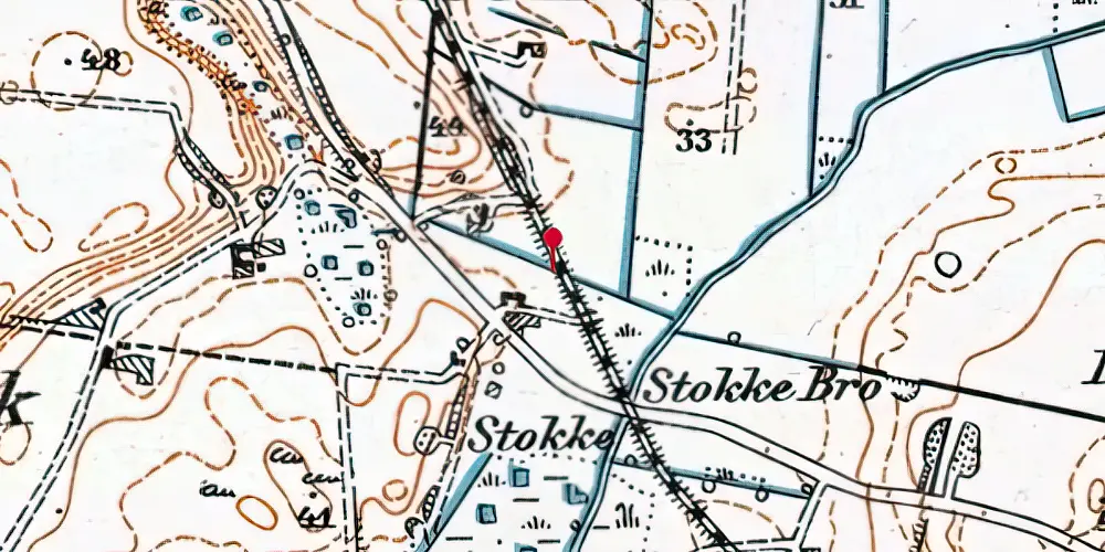 Historisk kort over Dybendal Sidespor