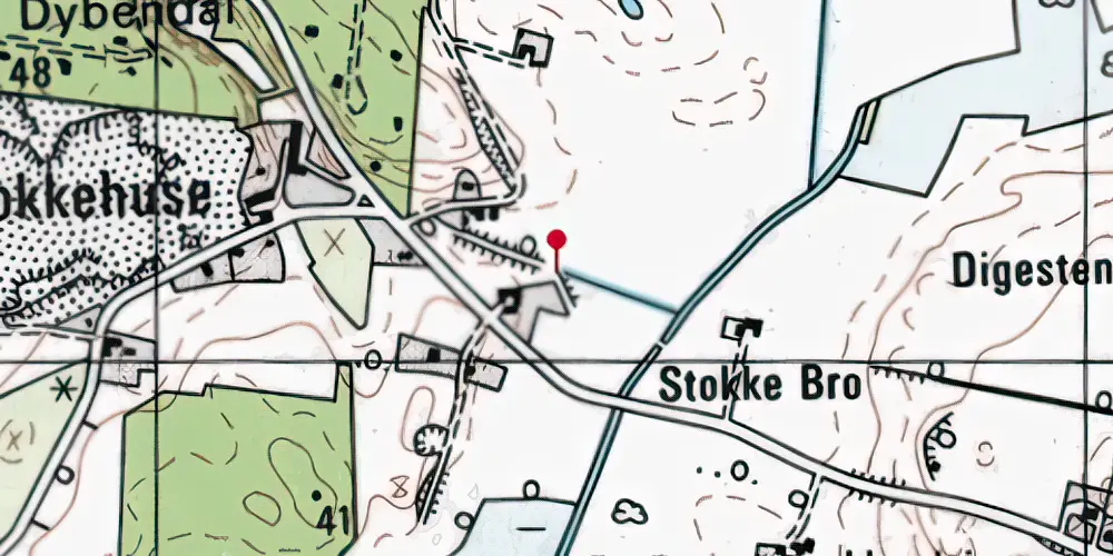 Historisk kort over Dybendal Sidespor