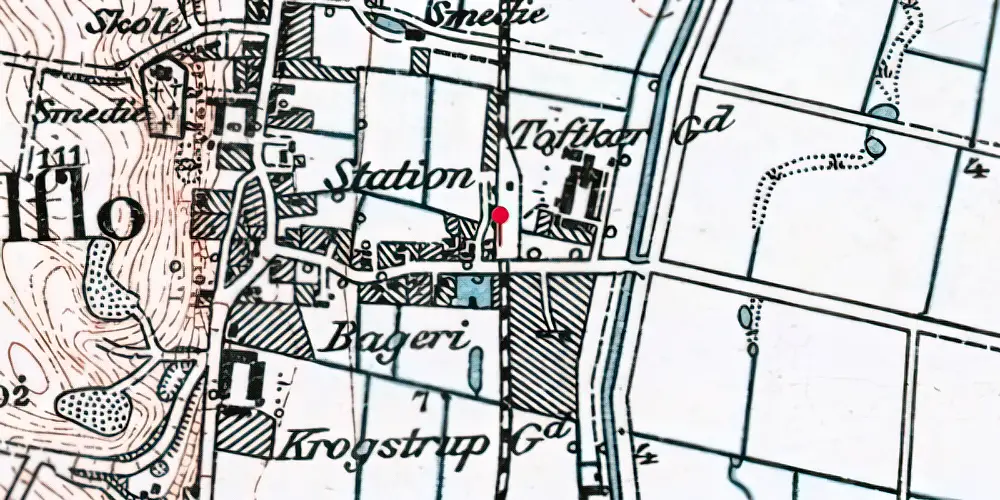 Historisk kort over Sejlflod Billetsalgssted [1903-1914]