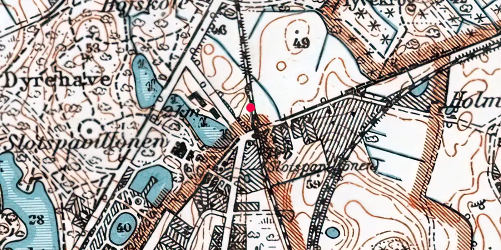 Historisk kort over Slotspavillonen Trinbræt [1880-1993]