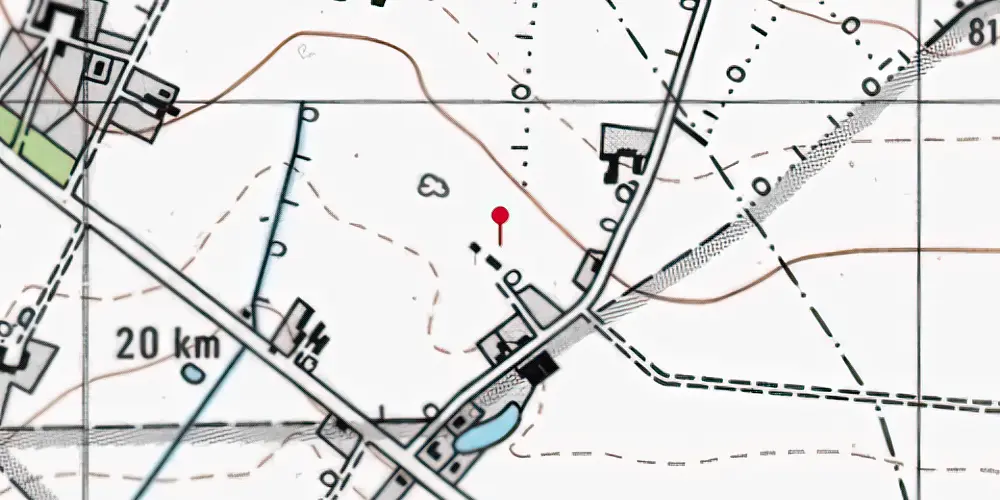 Historisk kort over Fitting Holdeplads med sidespor [1918-1922]