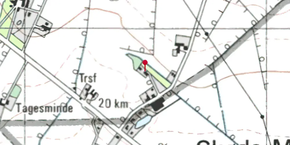 Historisk kort over Fitting Holdeplads med sidespor [1918-1922]