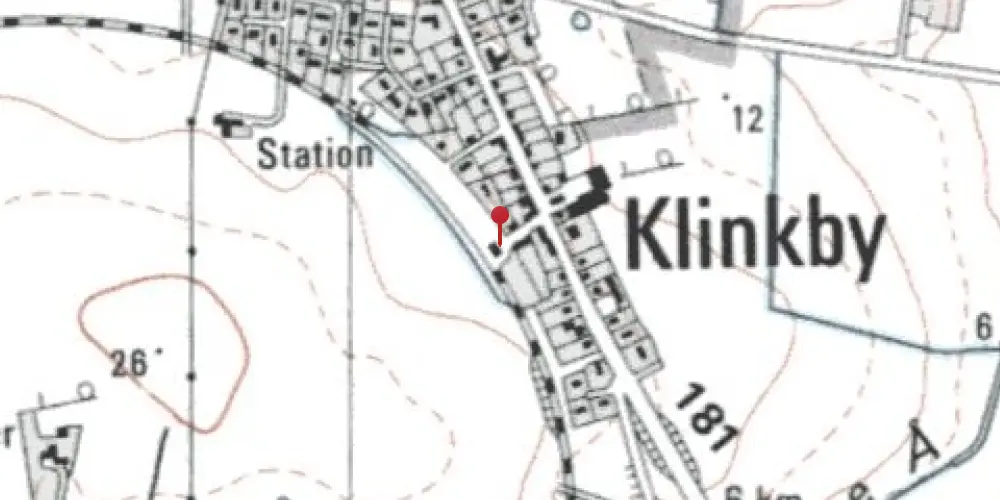 Historisk kort over Klinkby Station [1899-1990]