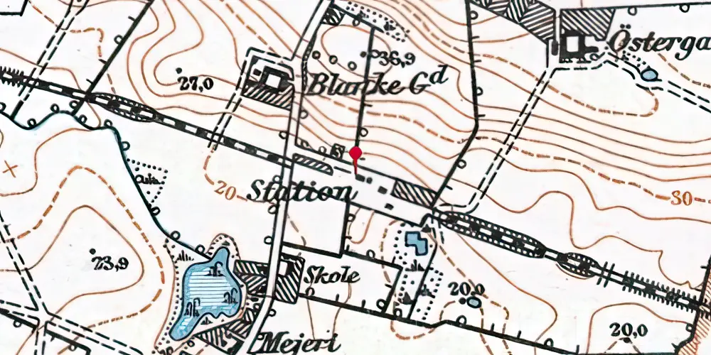 Historisk kort over Blanke Station