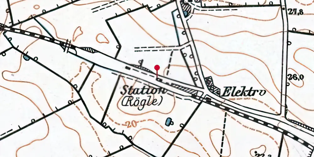 Historisk kort over Røjle Station Historisk kort over Røjle Station