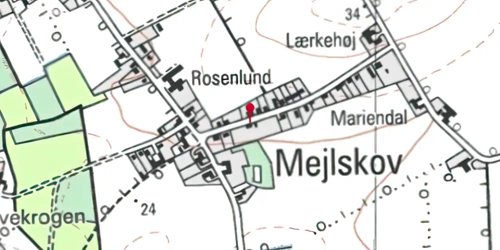 Historisk kort over Mejlskov Station