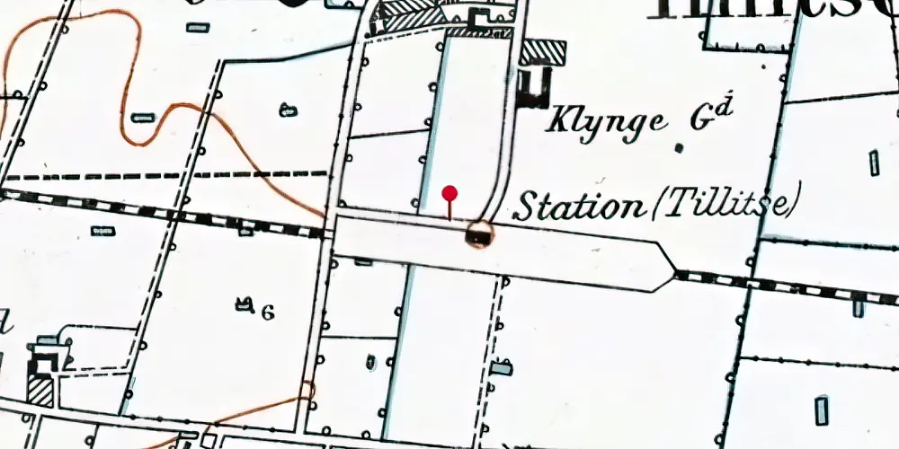 Historisk kort over Tillitse Station