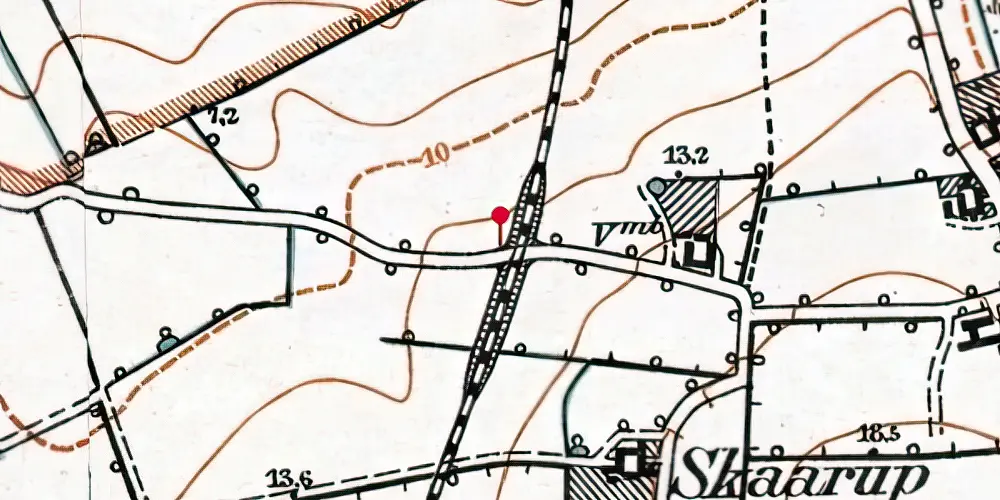 Historisk kort over Tofte Trinbræt Historisk kort over Tofte Trinbræt