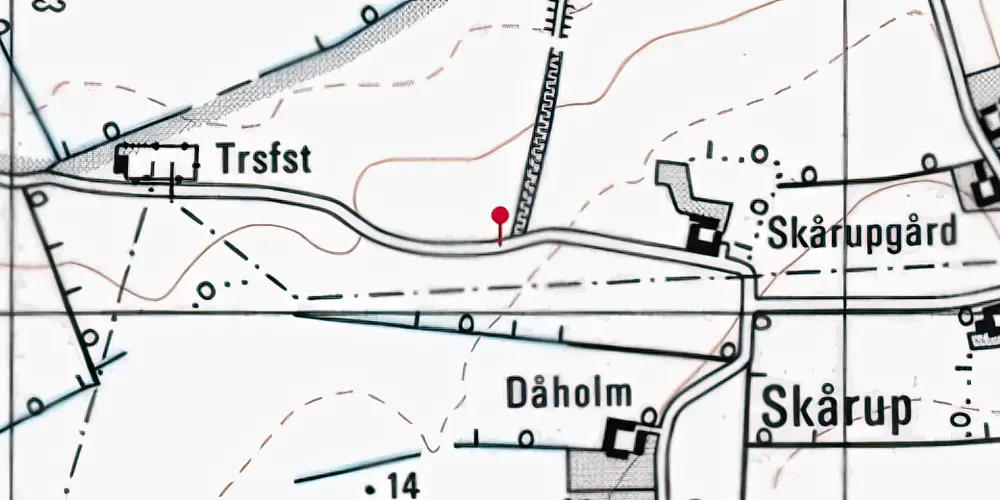 Historisk kort over Tofte Trinbræt Historisk kort over Tofte Trinbræt
