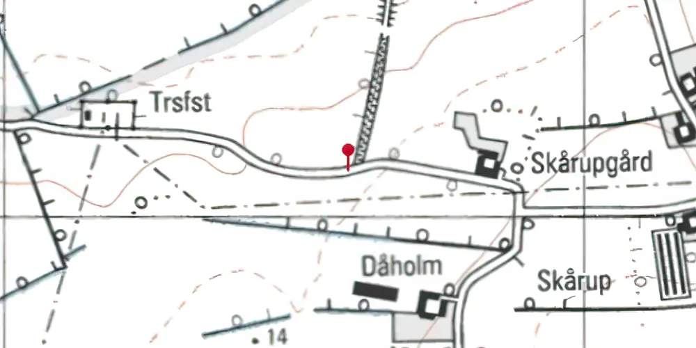Historisk kort over Tofte Trinbræt Historisk kort over Tofte Trinbræt