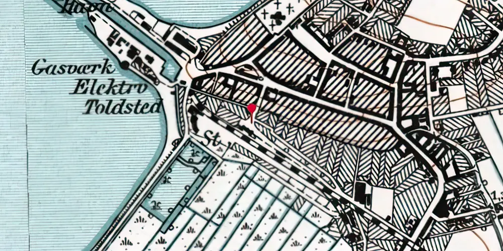 Historisk kort over Bogense Station Historisk kort over Bogense Station