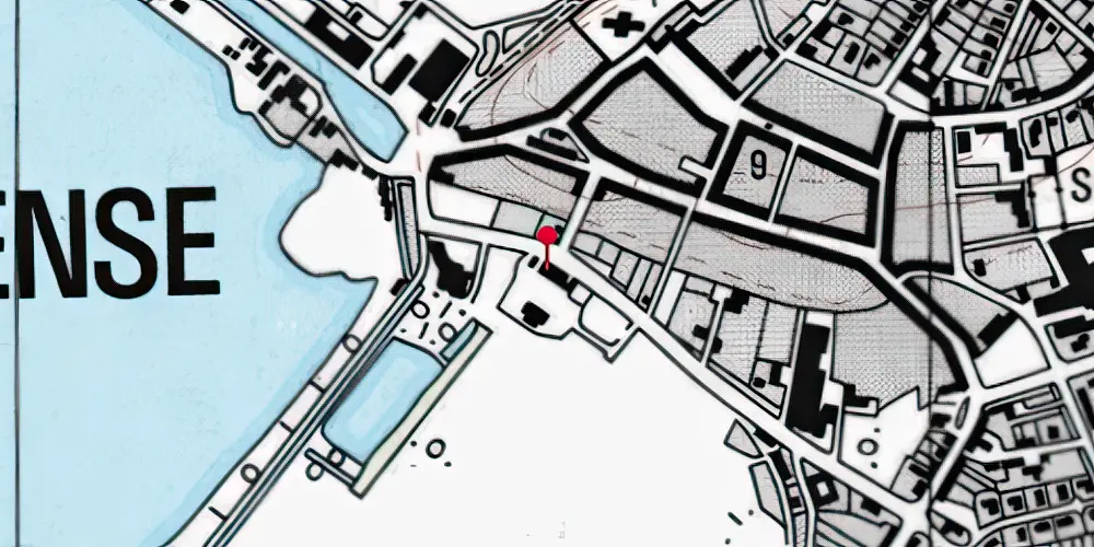 Historisk kort over Bogense Station Historisk kort over Bogense Station