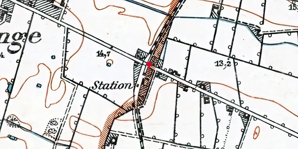 Historisk kort over Beldringe Station Historisk kort over Beldringe Station