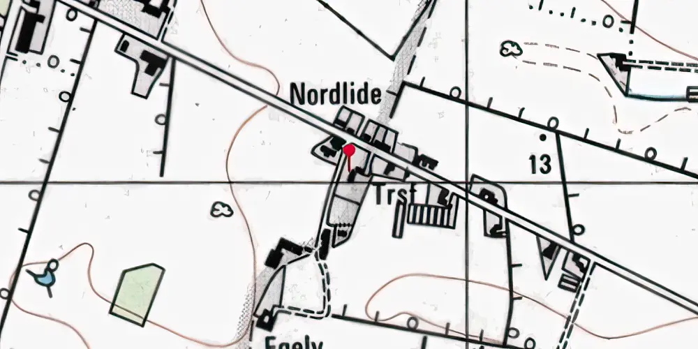 Historisk kort over Beldringe Station Historisk kort over Beldringe Station