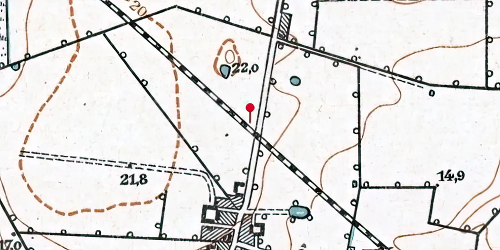 Historisk kort over Brandsby Trinbræt