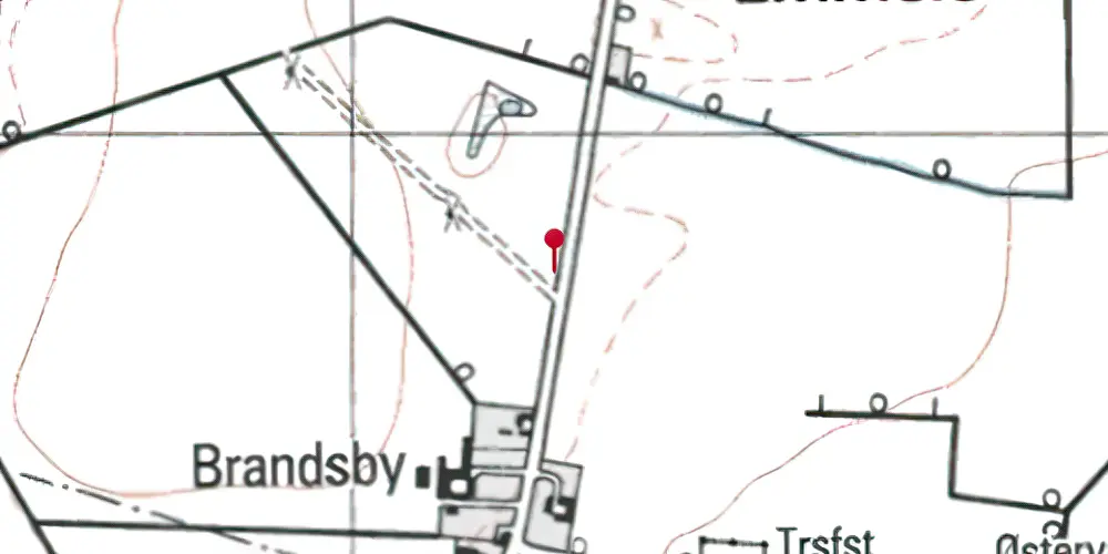 Historisk kort over Brandsby Trinbræt