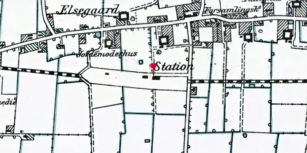 Historisk kort over Dannemare Station