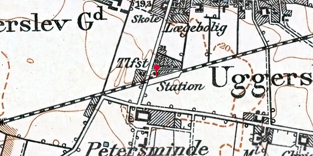 Historisk kort over Uggerslev Station Historisk kort over Uggerslev Station