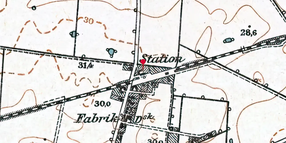 Historisk kort over Skamby Station Historisk kort over Skamby Station