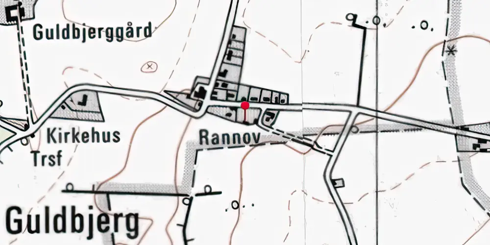 Historisk kort over Guldbjerg Station Historisk kort over Guldbjerg Station