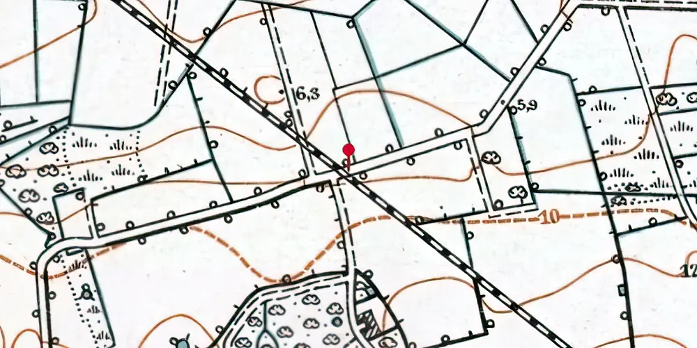 Historisk kort over Harritslev Trinbræt