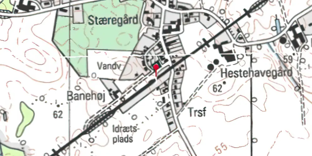 Historisk kort over Nårup Station