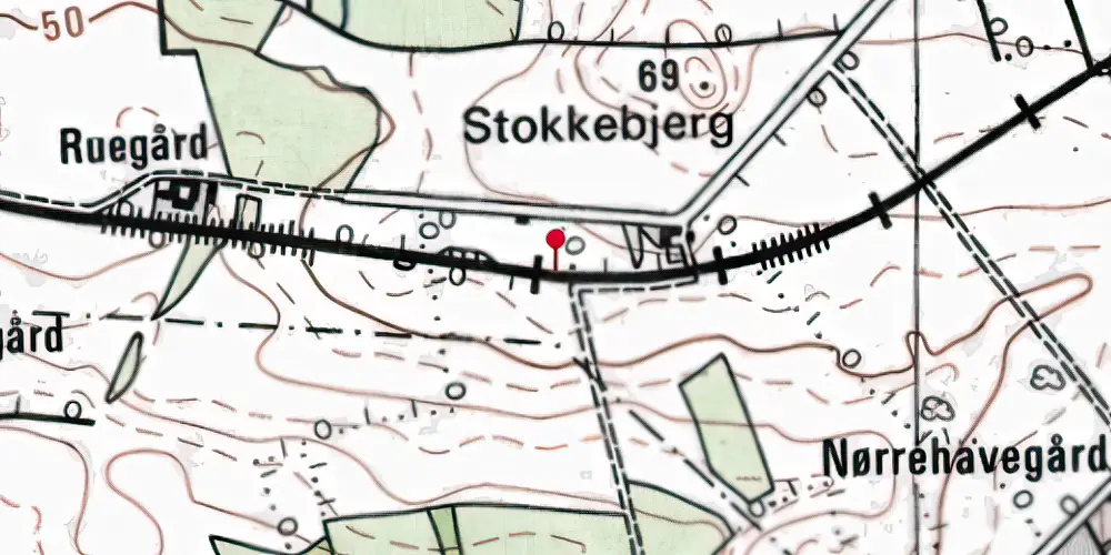 Historisk kort over Høed Trinbræt