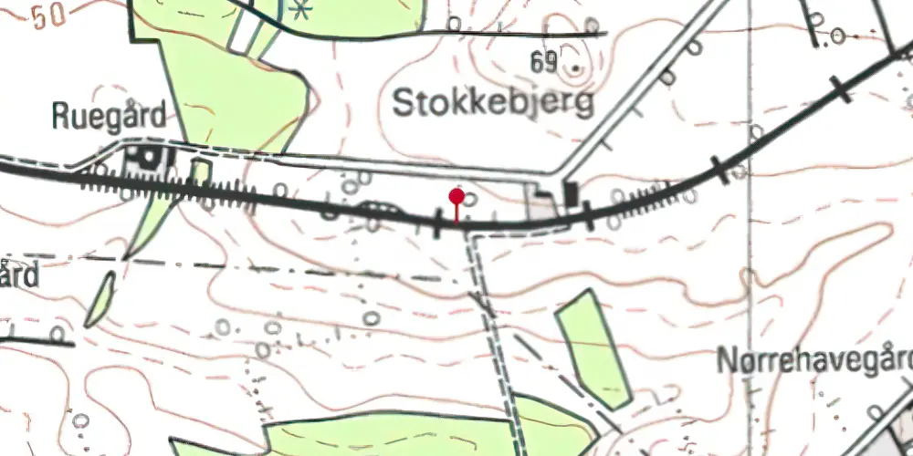 Historisk kort over Høed Trinbræt