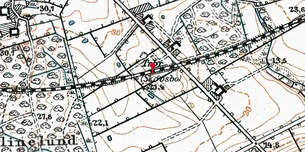 Historisk kort over Skovsbo Trinbræt Historisk kort over Skovsbo Trinbræt