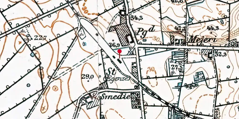 Historisk kort over Egense Station Historisk kort over Egense Station