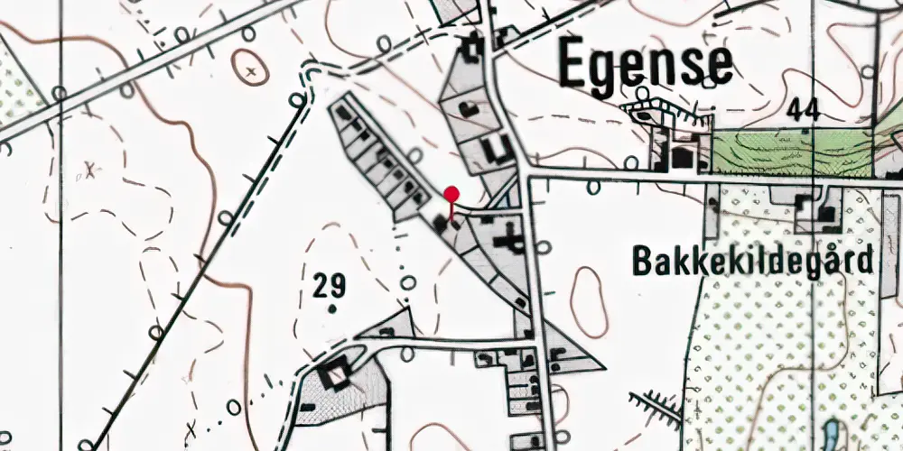 Historisk kort over Egense Station Historisk kort over Egense Station