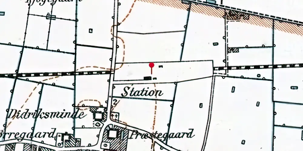 Historisk kort over Gloslunde Station