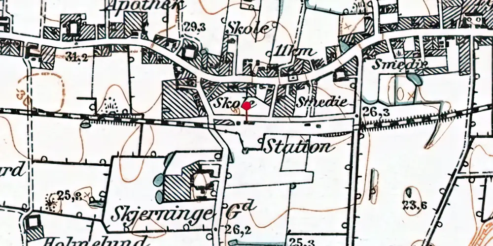 Historisk kort over Vester Skerninge Station