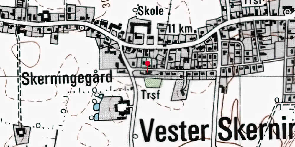 Historisk kort over Vester Skerninge Station