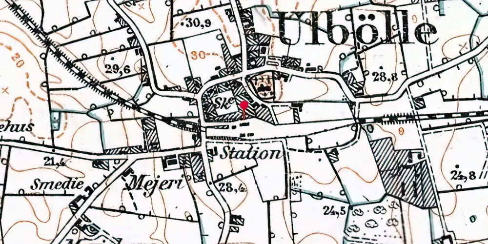 Historisk kort over Ulbølle Station Historisk kort over Ulbølle Station