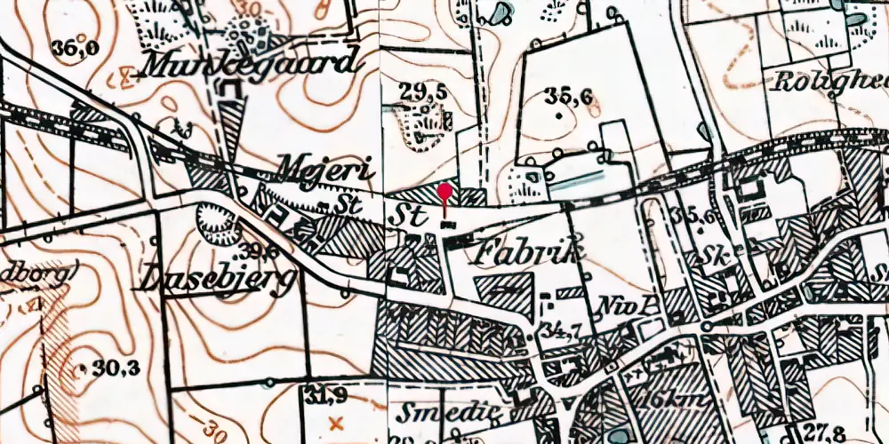 Historisk kort over Vester Åby Station