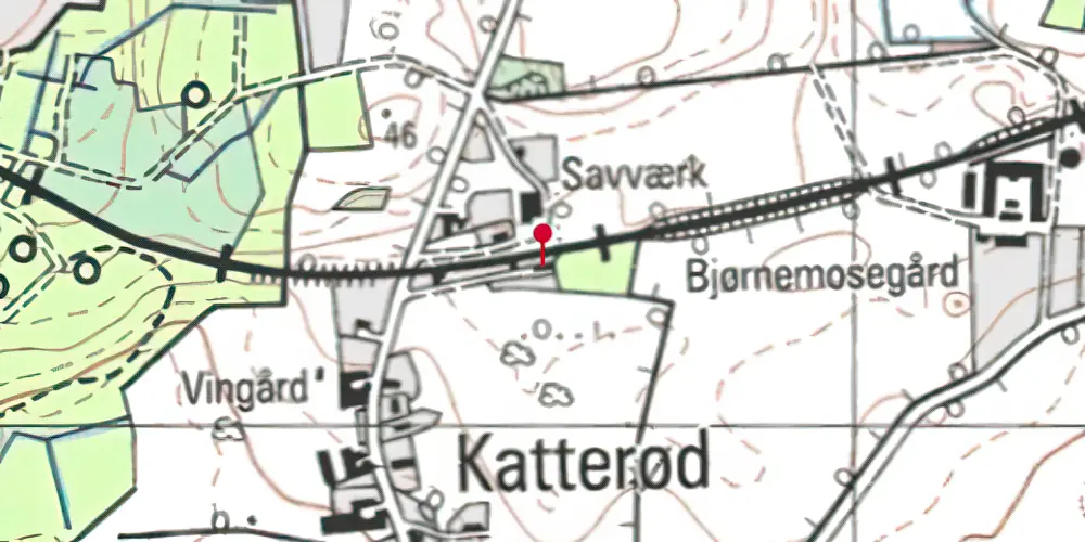 Historisk kort over Katterød Station Historisk kort over Katterød Station