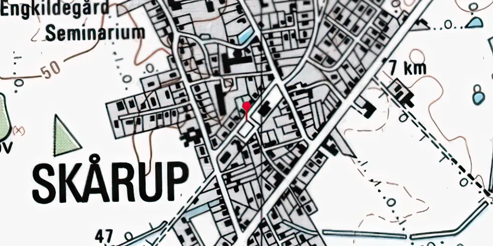 Historisk kort over Skårup Station Historisk kort over Skårup Station