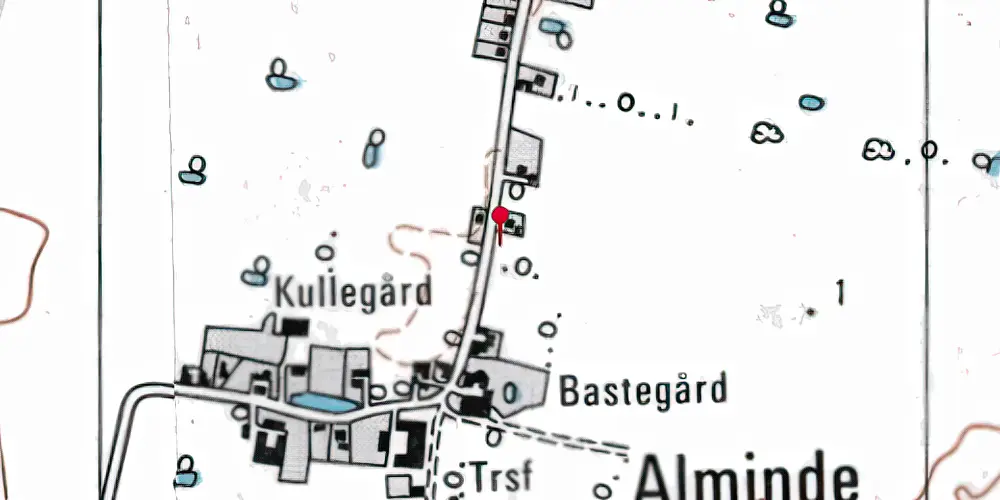 Historisk kort over Bastegård Trinbræt