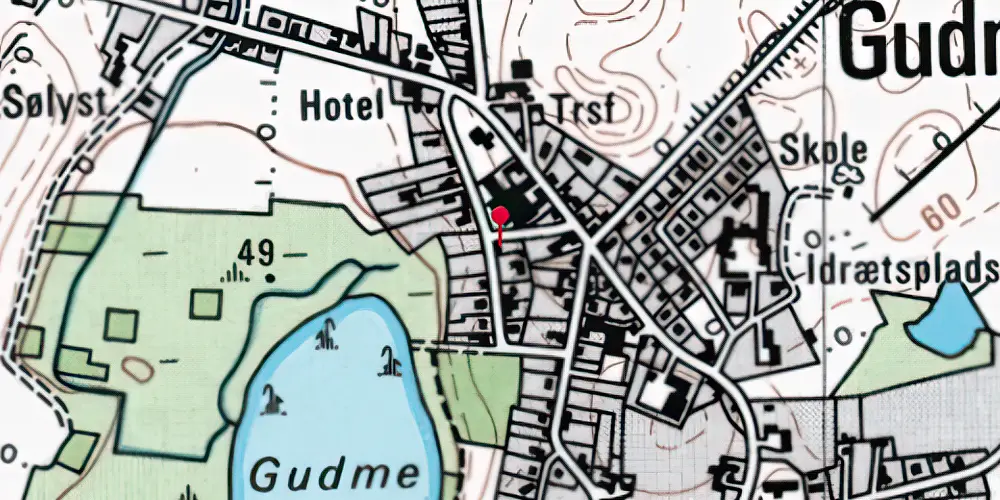 Historisk kort over Gudme Station