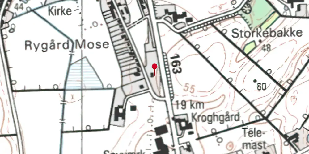 Historisk kort over Rygaard Station